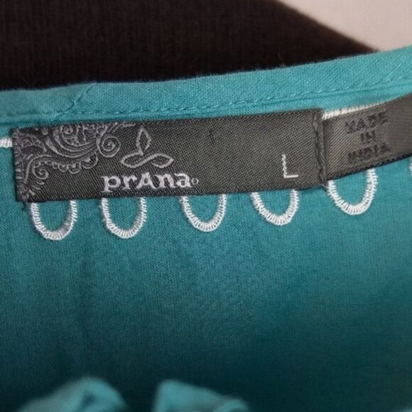 Prana Embroidered Boho Peasant Blouse Size large - Picture 6 of 10